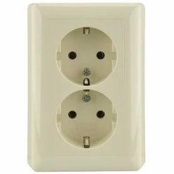 Gira Doppel-Steckdose, ST55, Cremeweiß Doppel-steckdose Gira Gira 0775042445 4010337780014 07750411190425 Gira