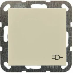 Gira Steckdose Mit Klappdeckel, ST55, Cremeweiß Gira Klappdeckel Gira Klappdeckel Mit Steckdose 0775042444