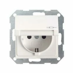 GIRA Steckdose 1f Rws Mt System 55 UP Klappd IP20 Horiz/vert Zentralpl 45427