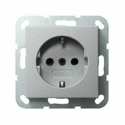 GIRA Steckdose 1f Alu System 55 UP IP20 ZP Horiz/vert Zentralpl 18826