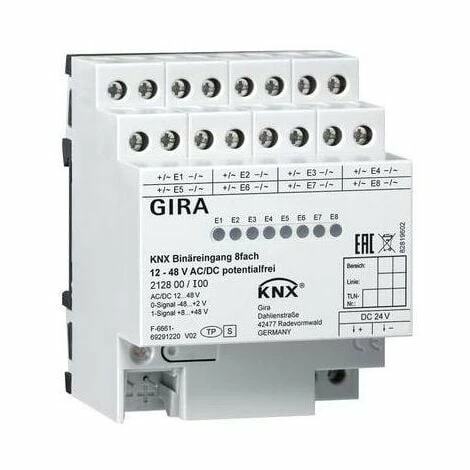 GIRA Binäreingang KNX REG 4TE LED 8f Bussystem KNX Mit LED-Anzeige 212800