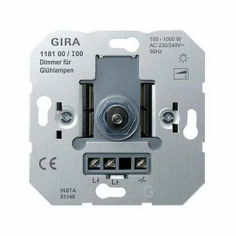 GIRA Dimmer Dreh/Druckkn Einsatz 100-1000W Uni UP 118100