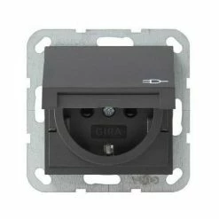 GIRA Steckdose 1f Anth System 55 UP M.BS IP20 Klappd M.erh.Berührungsschutz Horiz/vert 41428