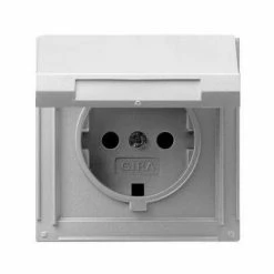 GIRA Steckdose 1f Alu Mt TX_44 UP Klappd IP44 ZP Horiz/vert Zentralpl 45465