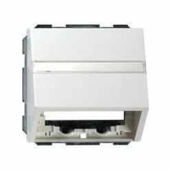 GIRA Zentralplatte Datenanschl System 55 Rws Glz Schraubbef M.Beschr.Feld 87003