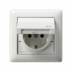 GIRA Steckdose 1f Rws Glz Standard 55 UP IP44 Klappd Horiz/vert VP 115703