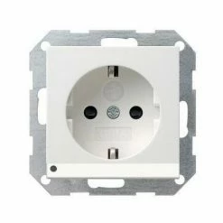 GIRA Steckdose 1f Rws Glz System 55 UP M.OL M.BS M.erh.Berührungsschutz Horiz/vert 117003