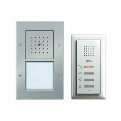 GIRA Türsprech-Set Bus Türko 1xTeiln Alu Rws 1LS Mit Infoschild 49543