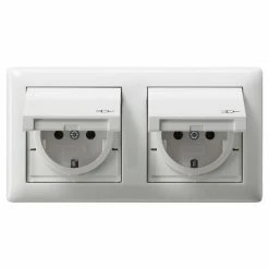 GIRA STECKDOSE SCHUKO 115803 RAHMEN 2FACH IP44 STANDARD 55 RW, WEIß