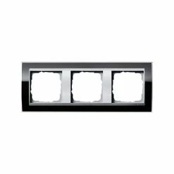 GIRA 0213736 ABDECKRAHMEN 3-FACH EVENT KLAR SCHWARZ MIT ALU ZWISCHENRAHMEN