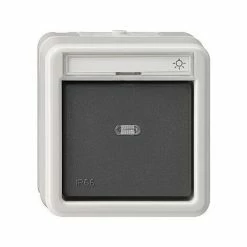 GIRA 015631 DRUCKTASTER 10 A 250 V~ MIT SCHRIFTFELD '''''''', UNIPOLA UMSTELLKASTEN UNTER- UND OBERTEIL