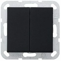 GIRA 2860005 TASTER 10 AX 250 V MIT RECHTER WIPPE UND SCHALTER S RIE 2 PORTS SCHWARZ MATT