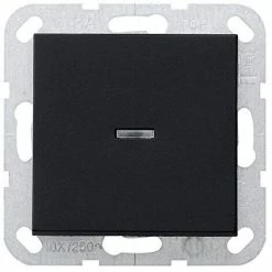 GIRA 0136005 SYSTEM 55 TASTENSTEUERSCHALTER 10 AX 250 V MIT UNIVERSALSCHALTER SCHWARZ MATT
