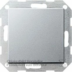 GIRA 012126 SYSTEM 55 WECHSELSCHALTER MIT MITTLERER RÜCKLAUFWIPPE, SILBER