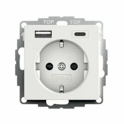 GIRA Steckdose 1f Rws Mt USB UP M.BS Horiz M.eingeb.USB-Spannungsversorgung IP20 245927