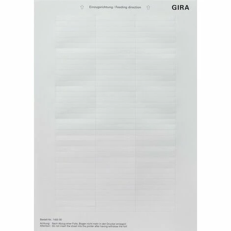 Gira Beschriftungsbogen 145500